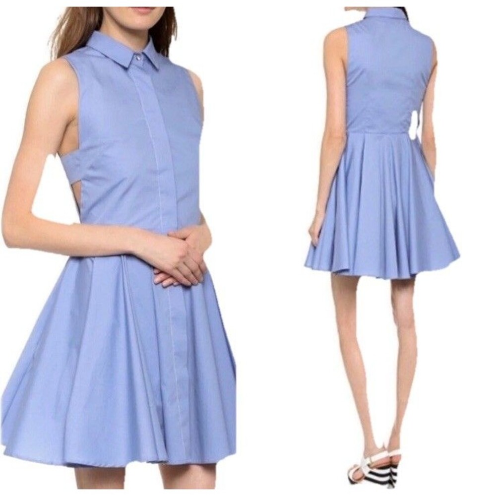 Revolve a.c.e Jules Pleated Dress Blue Size X-Small Twee Preppy Fit & Flare